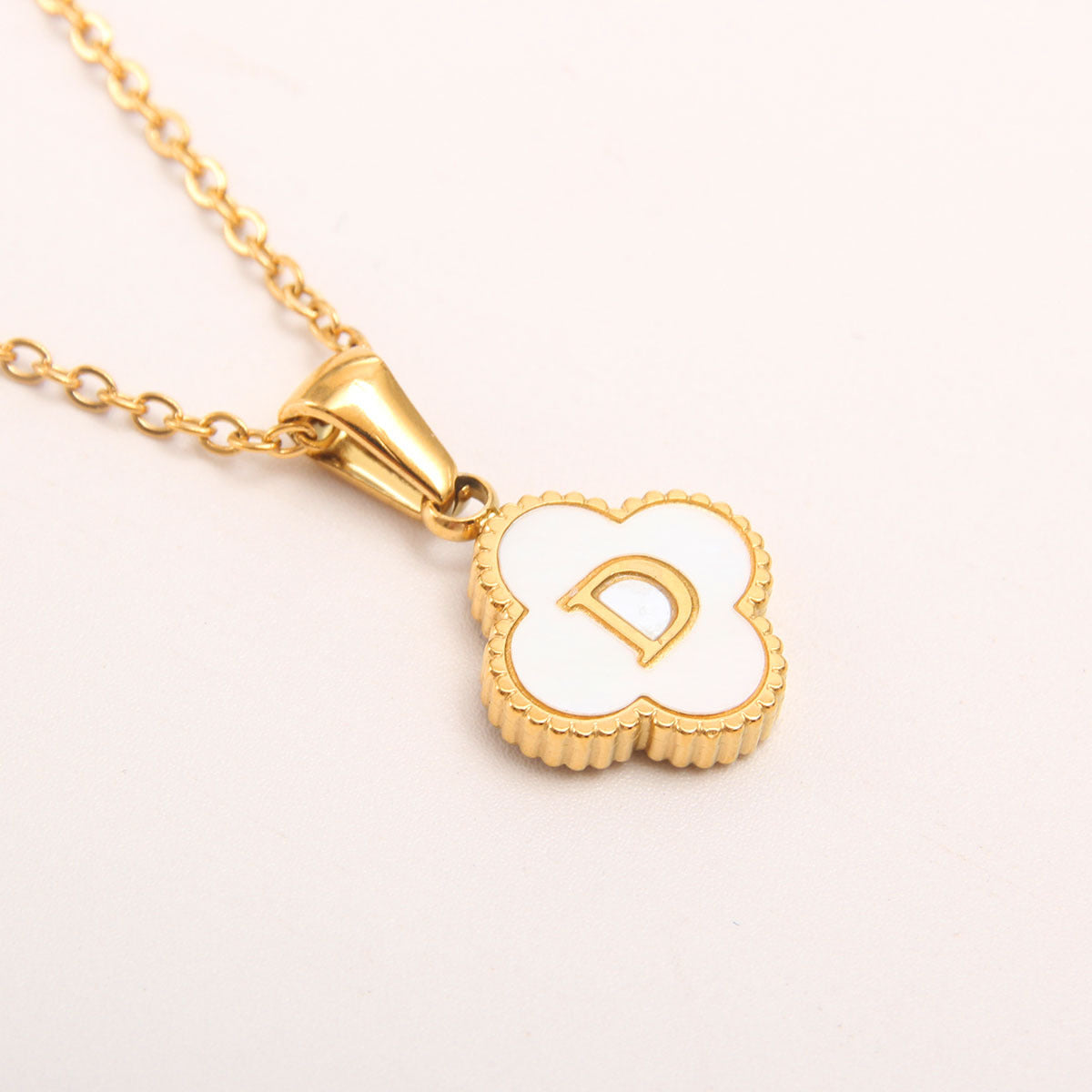 Ivory Bloom Initial Necklace