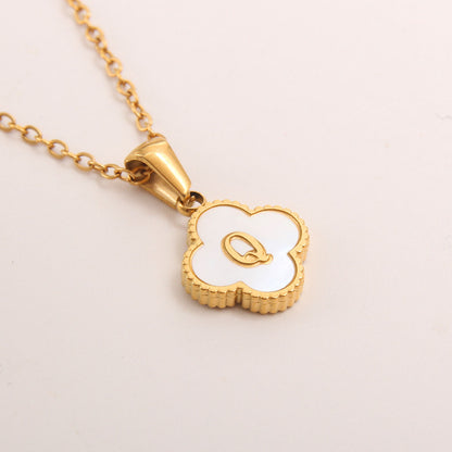 Ivory Bloom Initial Necklace