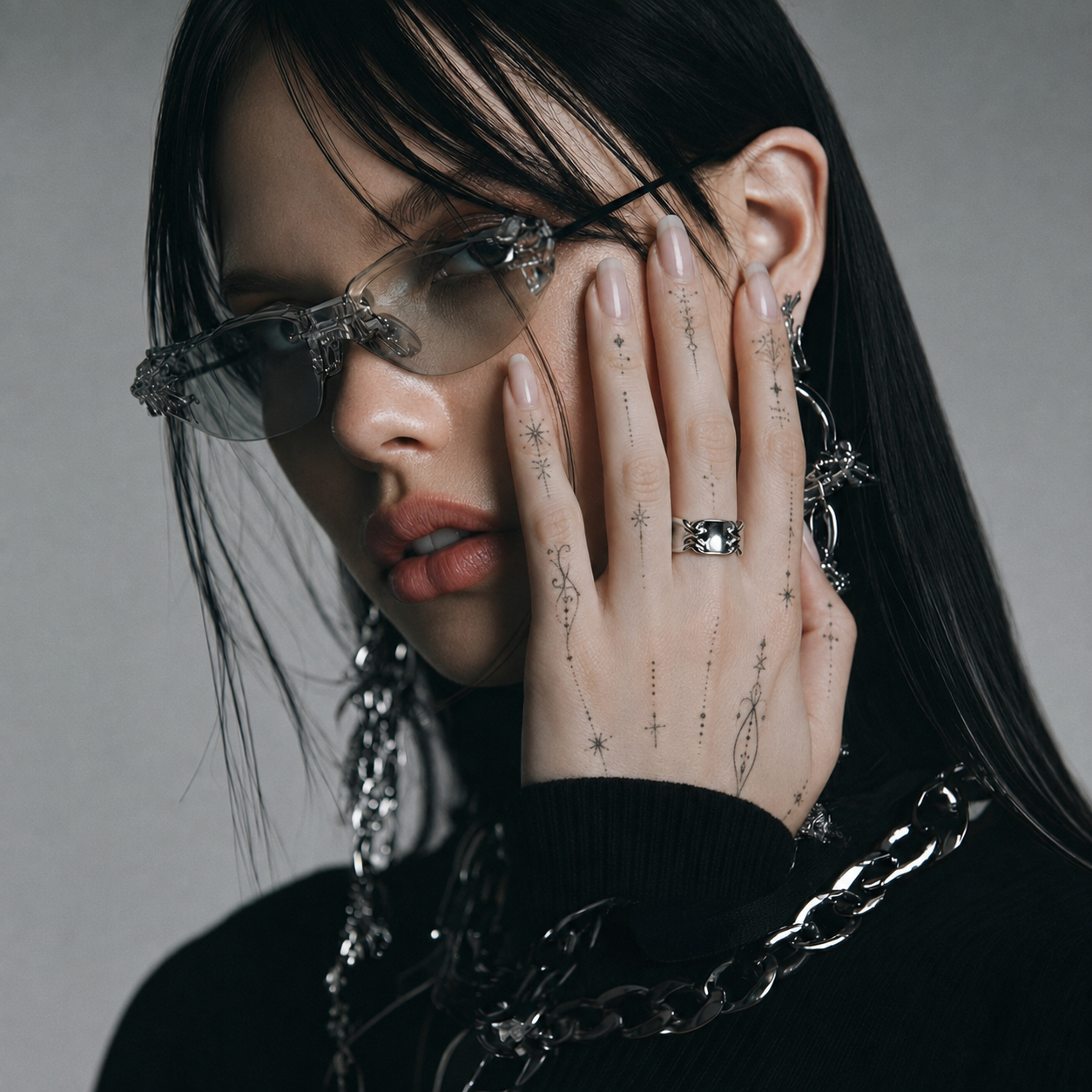 Sutura — Silver Cuff Statement Ring (Adjustable)