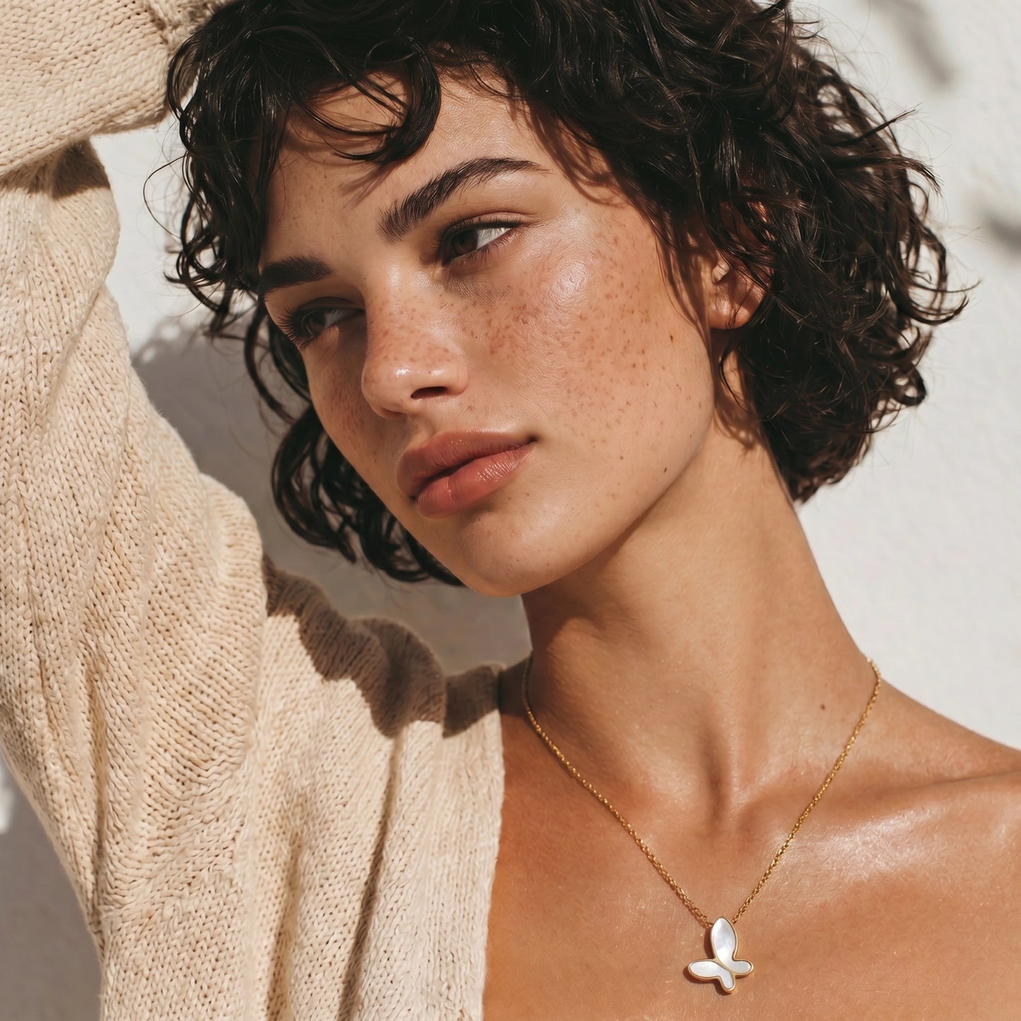 Psyche — Butterfly Mother of Pearl Necklace