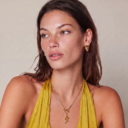 Medusa — Gold Snake Pendant Necklace