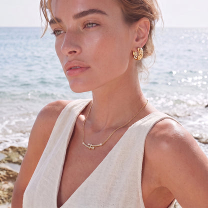 Kaia — Gold Bar Bamboo Pendant Necklace