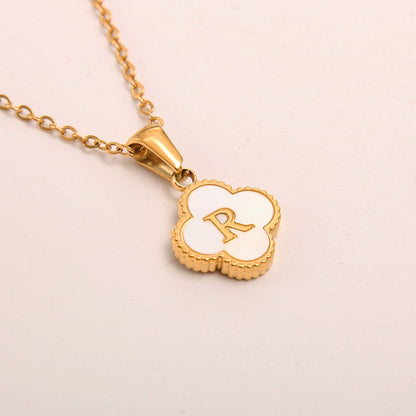 Ivory Bloom Initial Necklace