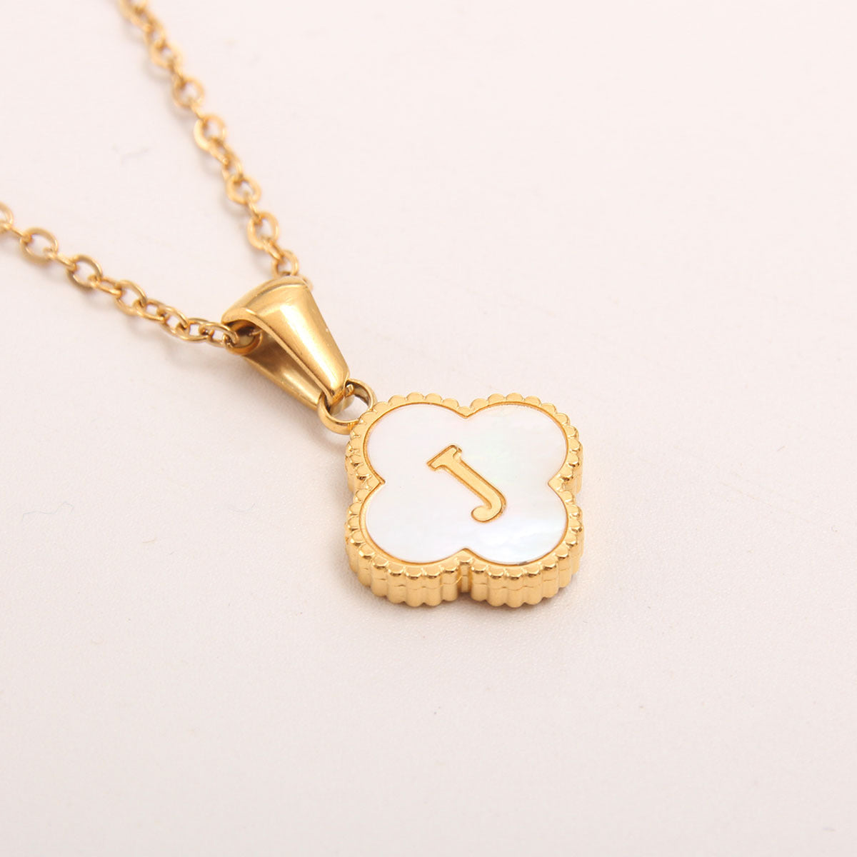 Ivory Bloom Initial Necklace