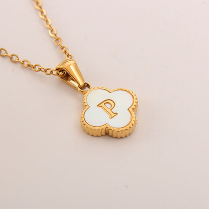 Ivory Bloom Initial Necklace