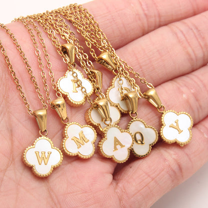 Ivory Bloom Initial Necklace