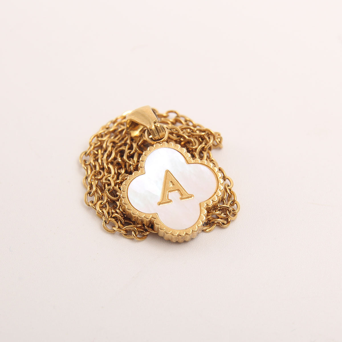 Ivory Bloom Initial Necklace