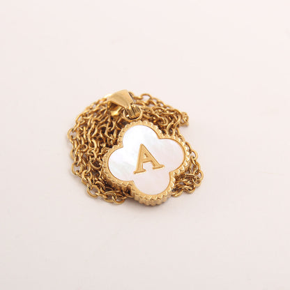 Ivory Bloom Initial Necklace
