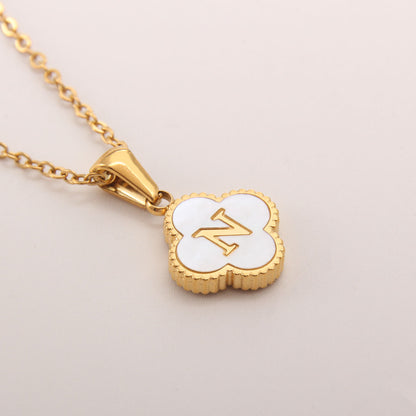 Ivory Bloom Initial Necklace
