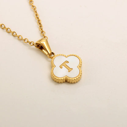 Ivory Bloom Initial Necklace