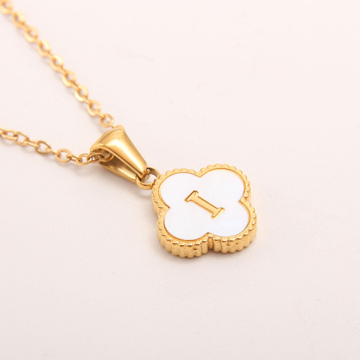Ivory Bloom Initial Necklace