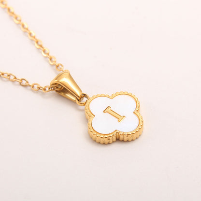 Ivory Bloom Initial Necklace