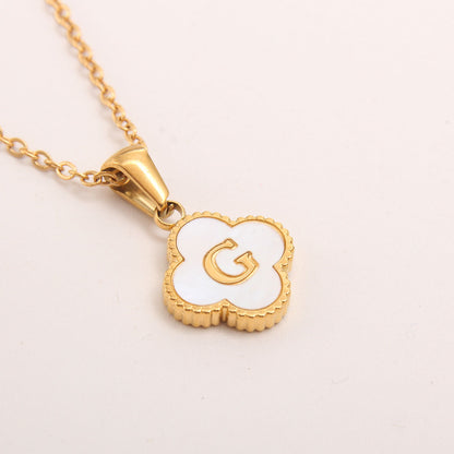 Ivory Bloom Initial Necklace