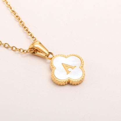 Ivory Bloom Initial Necklace