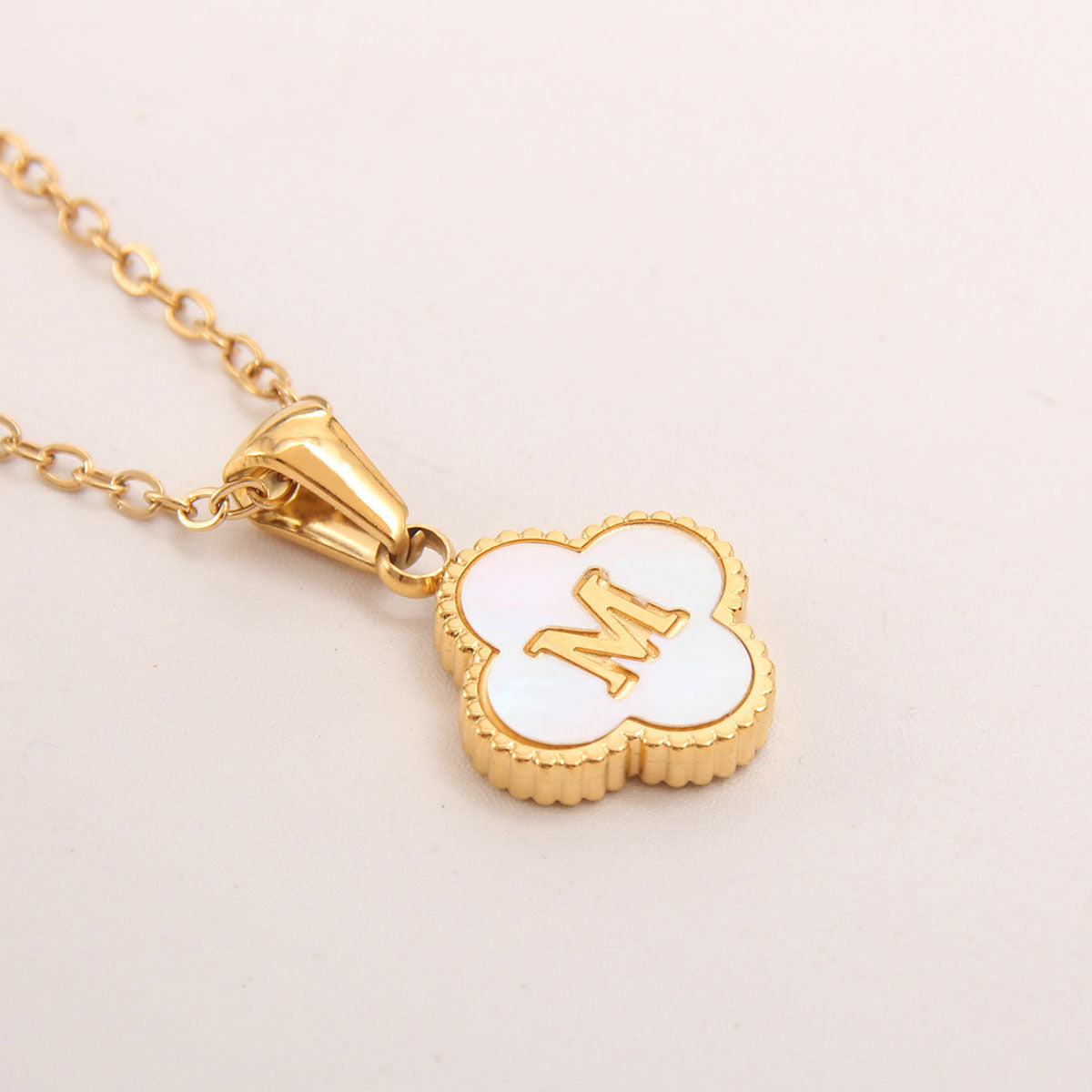 Ivory Bloom Initial Necklace