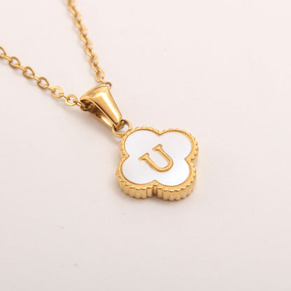 Ivory Bloom Initial Necklace
