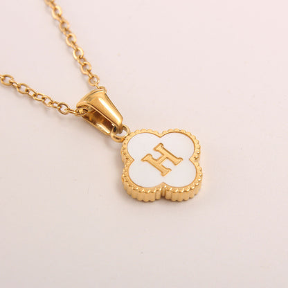 Ivory Bloom Initial Necklace