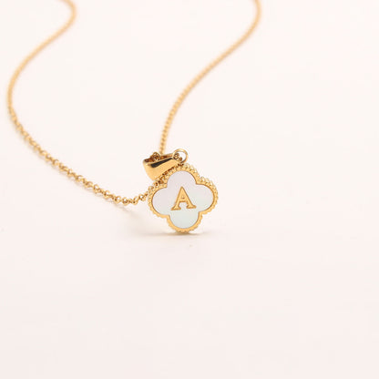 Ivory Bloom Initial Necklace