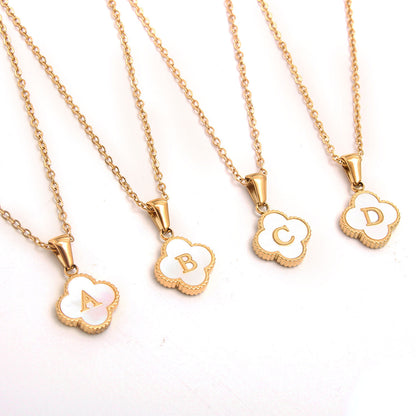 Ivory Bloom Initial Necklace