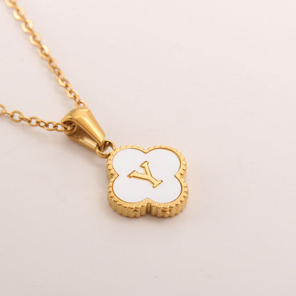 Ivory Bloom Initial Necklace