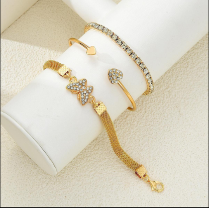 Golden Flutter 3-Piece Bracelet Set