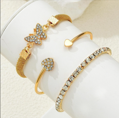 Golden Flutter 3-Piece Bracelet Set