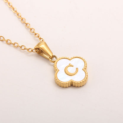 Ivory Bloom Initial Necklace