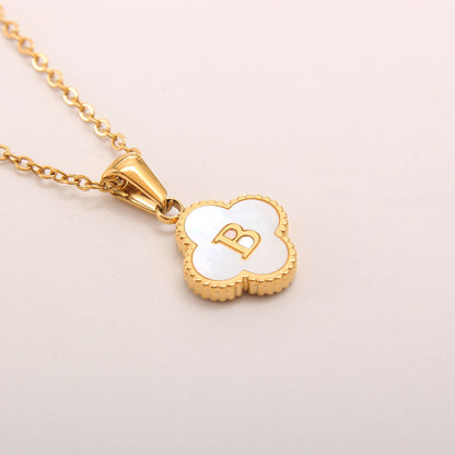 Ivory Bloom Initial Necklace